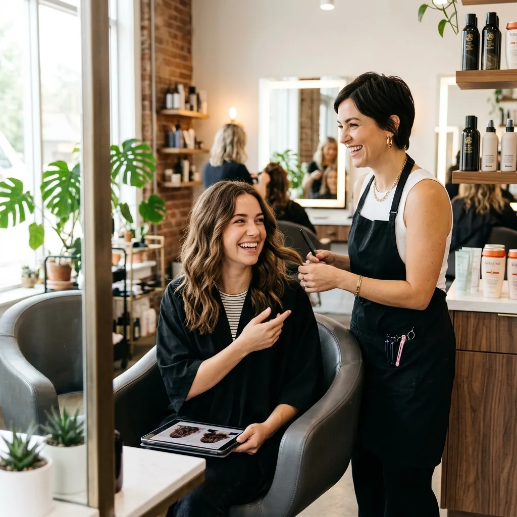 Esthetician consulting with a client — personalized salon experience